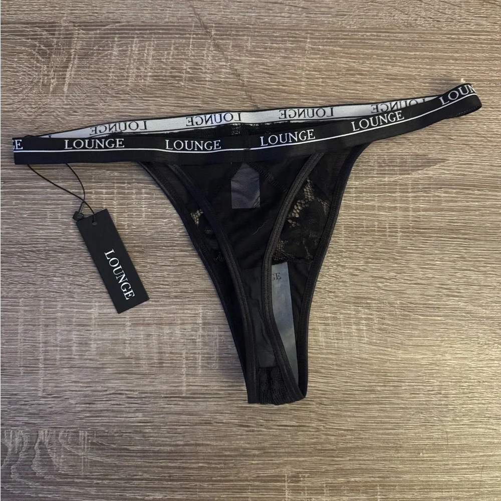 Lounge black blossom thong size S (set of 2) - Picture 3 of 5